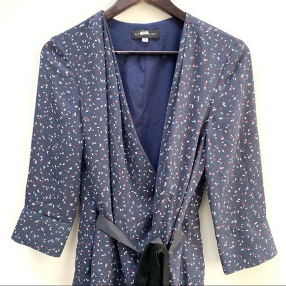 Slate & Willow Confetti‎ Wrap Mini Dress In Navy Blue Size - Picture 4 of 7